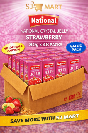 National Crystal Jelly Strawberry 80g x 48 | Bulk Carton | Dessert Jelly Mix | SJ Mart