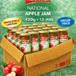 National Apple Jam 420g x 12 | Bulk Carton | Family Size Breakfast Spread | SJ Mart
