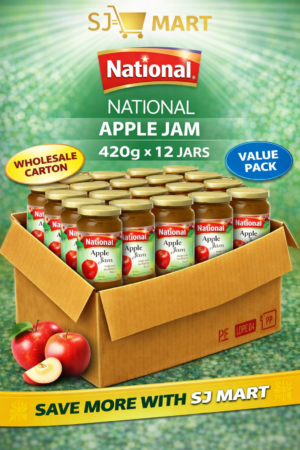 National Apple Jam 420g x 12 | Bulk Carton | Family Size Breakfast Spread | SJ Mart