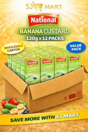 National Banana Custard 120g x 12 | Dessert Mix Bulk Pack | SJ Mart