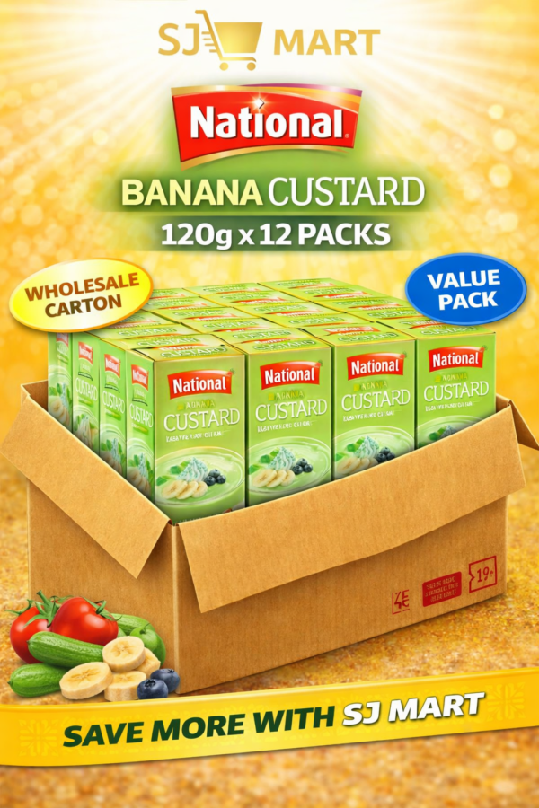 national banana custard x 12 National Banana Custard 120g x 12 | Dessert Mix Bulk Pack | SJ Mart
