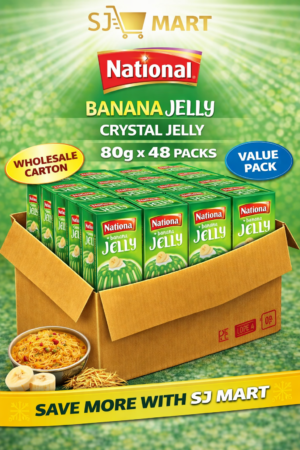 National Crystal Jelly Banana 80g x 48 | Bulk Carton | Dessert Jelly Mix | SJ Mart