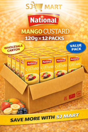 National Mango Custard 120g x 12 | Dessert Mix Bulk Carton | SJ Mart
