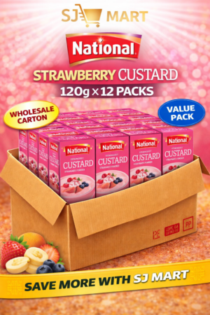 National Strawberry Custard 120g x 12 | Dessert Mix Bulk Carton | SJ Mart