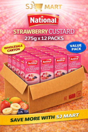 National Strawberry Custard 275g x 12 | Dessert Mix Bulk Carton | SJ Mart