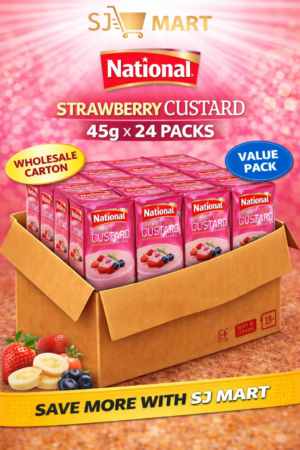 National Strawberry Custard 45g x 24 | Mini Packs Bulk Carton | SJ Mart